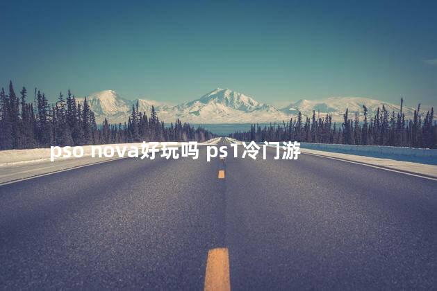 pso nova好玩吗 ps1冷门游戏